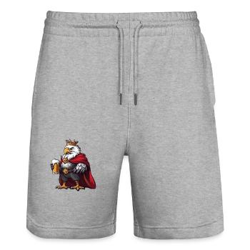 Adler Bier Lustig - Stanley/Stella Unisex Bio Joggingshorts Trainer  - Grau meliert - Vorne - Nik (191cm) & Marisol (170cm)