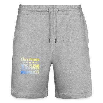 Christmas Team - Stanley/Stella Trainer Unisex Organic Jogging Shorts - heather grey - Front - Nik (191cm) & Marisol (170cm)