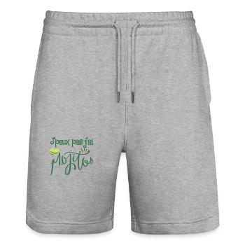 J'peux pas j'ai mojito - Short de jogging bio TRAINER Stanley/Stella unisexe - gris chiné - Devant - Nik (191cm) & Marisol (170cm)