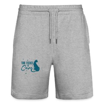 Tiger - Africa - Wilderness - Nature Conservation - Stanley/Stella Trainer Unisex Organic Jogging Shorts - heather grey - Front - Nik (191cm) & Marisol (170cm)