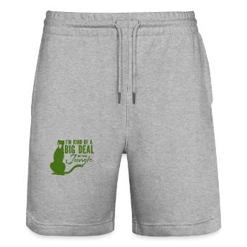 Tiger - Africa - Wilderness - Nature Conservation - Stanley/Stella Trainer Unisex Organic Jogging Shorts - heather grey - Front - Nik (191cm) & Marisol (170cm)