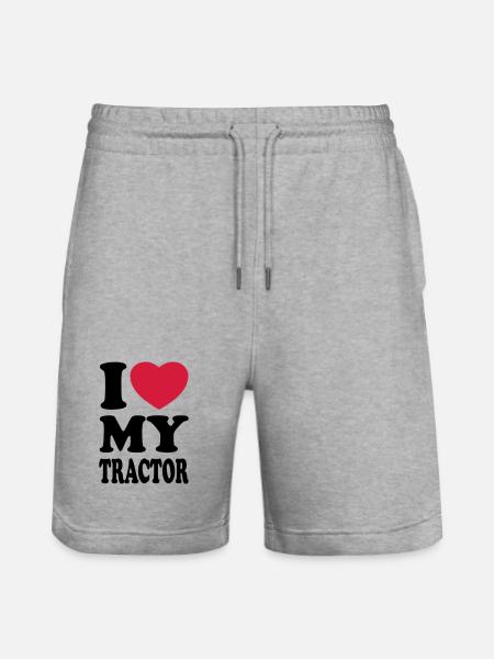 I love my tractor - Stanley/Stella Trainer Unisex Organic Jogging Shorts - heather grey
