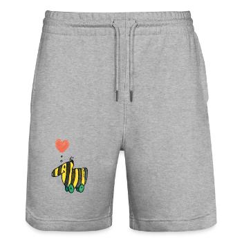 Janosch Tigerente mit Herz - Stanley/Stella Unisex Bio Joggingshorts Trainer  - Grau meliert - Vorne - Nik (191cm) & Marisol (170cm)