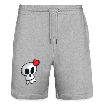 TETE DE MORT - Short de jogging bio TRAINER Stanley/Stella unisexe - gris chiné - Devant - Nik (191cm) & Marisol (170cm)