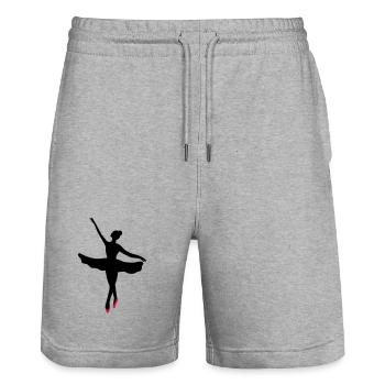 Ballett Tänzerin -Ballerina - Stanley/Stella Unisex Bio Joggingshorts Trainer  - Grau meliert - Vorne - Nik (191cm) & Marisol (170cm)
