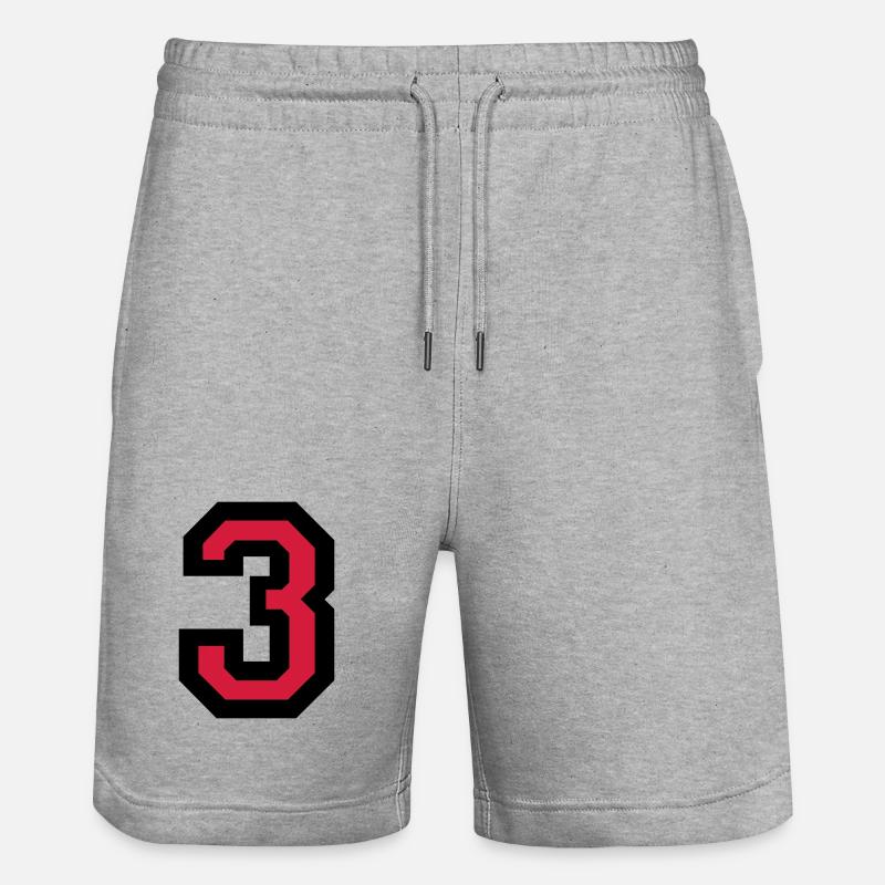 Numéro trois - Le numéro 3 - Short de jogging bio TRAINER Stanley/Stella unisexe - gris chiné