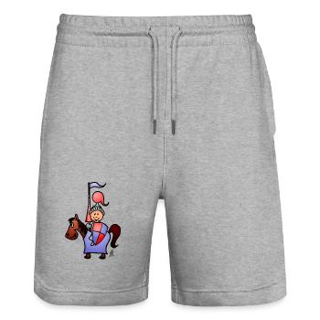 Ritter - Stanley/Stella Unisex Bio Joggingshorts Trainer  - Grau meliert - Vorne - Nik (191cm) & Marisol (170cm)