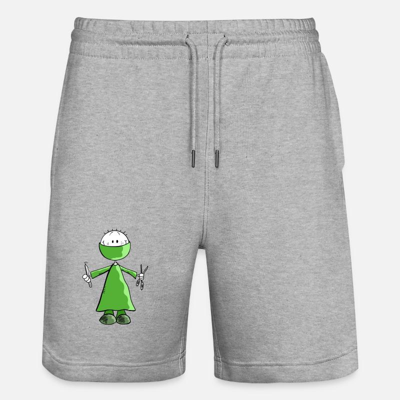 Chirurgien vert Strichmänchen - chirurgie - Chirurgie - Short de jogging bio TRAINER Stanley/Stella unisexe - gris chiné