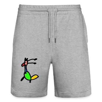 Paradiesvogel - Stanley/Stella Unisex Bio Joggingshorts Trainer  - Grau meliert - Vorne - Nik (191cm) & Marisol (170cm)