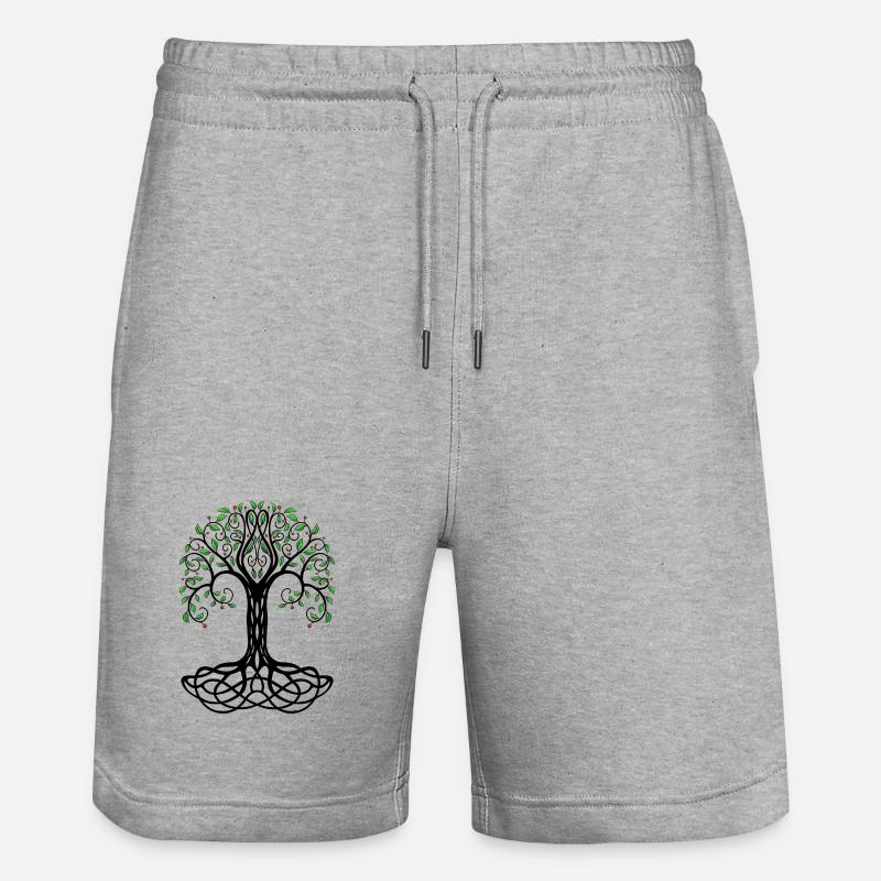 Baum des Lebens - Stanley/Stella Unisex Bio Joggingshorts Trainer  - Grau meliert