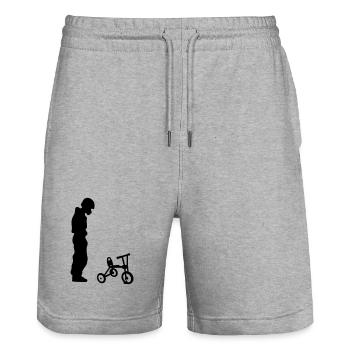 Biker - Stanley/Stella Unisex Bio Joggingshorts Trainer  - Grau meliert - Vorne - Nik (191cm) & Marisol (170cm)