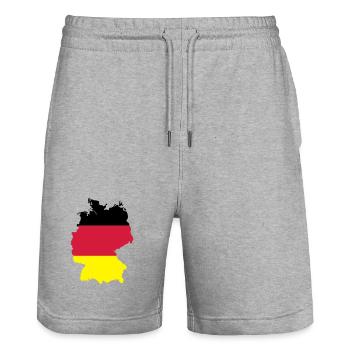 Germany - Stanley/Stella Trainer Unisex Organic Jogging Shorts - heather grey - Front - Nik (191cm) & Marisol (170cm)