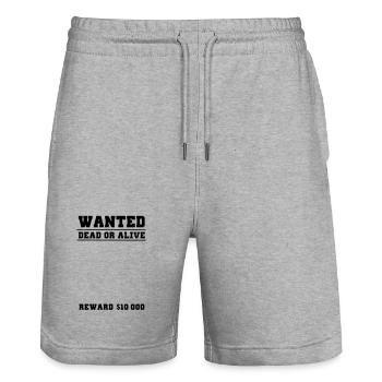wanted selber gestalten - Stanley/Stella Unisex Bio Joggingshorts Trainer  - Grau meliert - Vorne - Nik (191cm) & Marisol (170cm)