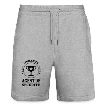 Agent de Sécurité - Short de jogging bio TRAINER Stanley/Stella unisexe - gris chiné - Devant - Nik (191cm) & Marisol (170cm)