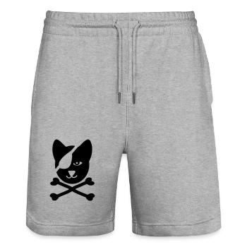 pirate - Short de jogging bio TRAINER Stanley/Stella unisexe - gris chiné - Devant - Nik (191cm) & Marisol (170cm)