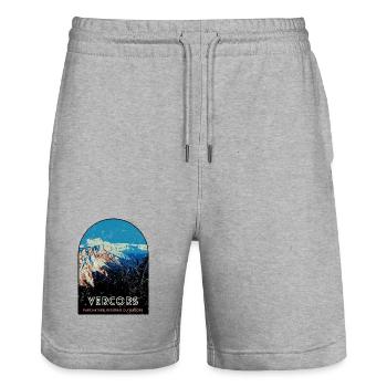 Regionaler Naturpark Vercors - Stanley/Stella Unisex Bio Joggingshorts Trainer  - Grau meliert - Vorne - Nik (191cm) & Marisol (170cm)