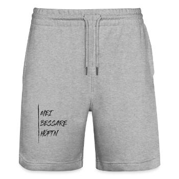 Mei bessere Höftn - meine bessere Hälfte - Stanley/Stella Unisex Bio Joggingshorts Trainer  - Grau meliert - Vorne - Nik (191cm) & Marisol (170cm)