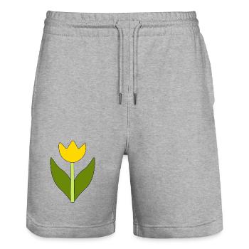 Flower, Yellow, Yellow Flower, Flowers, Tulip, Tulips, Blossom - Stanley/Stella Trainer Unisex Organic Jogging Shorts - heather grey - Front - Nik (191cm) & Marisol (170cm)