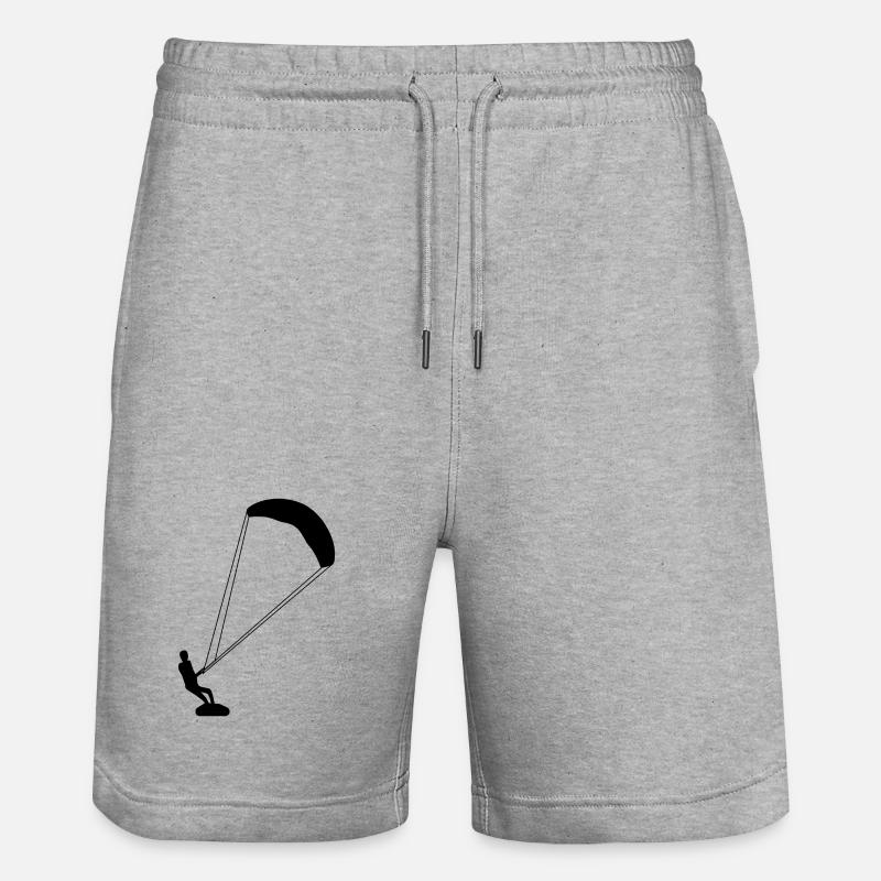 Kitesurf - Kiter - Stanley/Stella Unisex Bio Joggingshorts Trainer  - Grau meliert