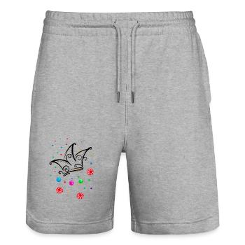 Narrenkappe Bonbons Kamelle - Stanley/Stella Unisex Bio Joggingshorts Trainer  - Grau meliert - Vorne - Nik (191cm) & Marisol (170cm)