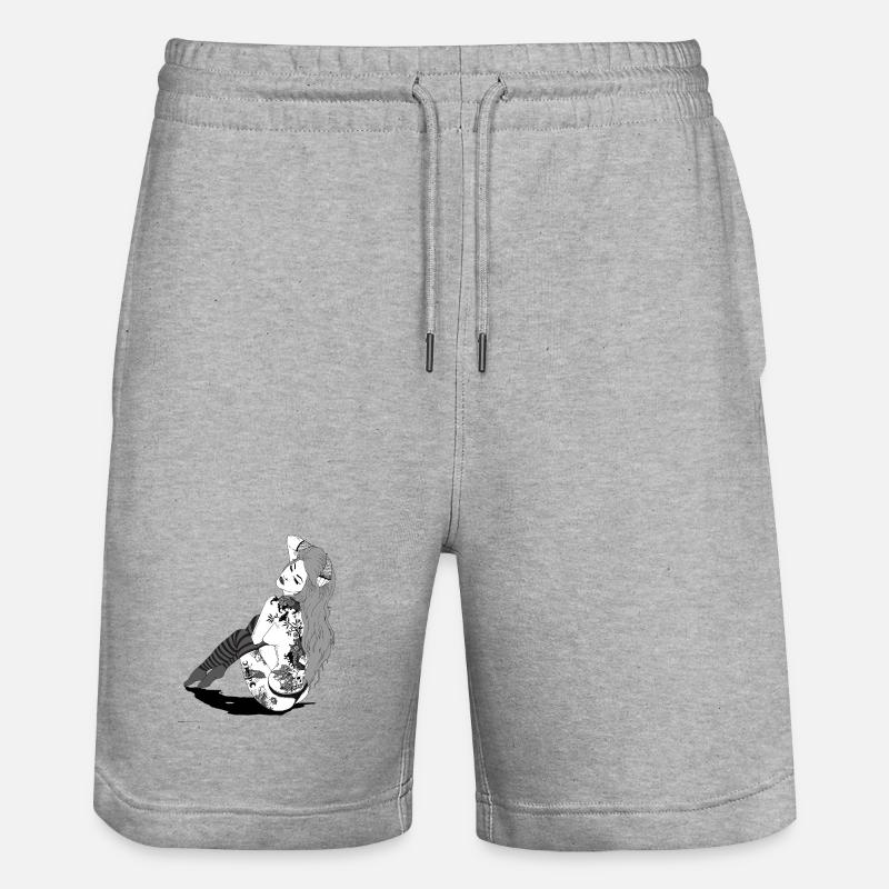 882EB5CC 391F 4E34 A595 06EB4ADAD40E - Stanley/Stella Unisex Bio Joggingshorts Trainer  - Grau meliert