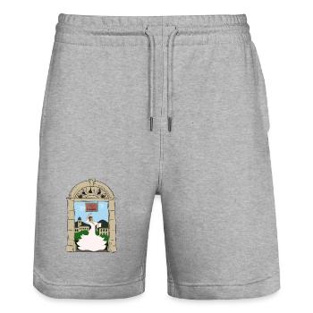 Calle del Laurel - Stanley/Stella Trainer Unisex Organic Jogging Shorts - heather grey - Front - Nik (191cm) & Marisol (170cm)