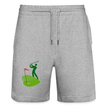 golf, golffan, golfer, golfclub - Stanley/Stella Unisex Bio Joggingshorts Trainer  - Grau meliert - Vorne - Nik (191cm) & Marisol (170cm)