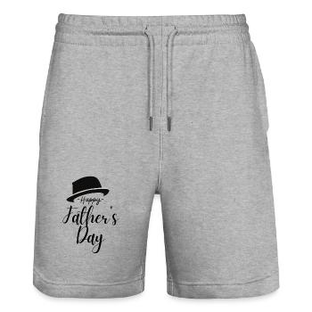 Geschenk Vatertag - Papa ist der Beste / Männertag - Stanley/Stella Unisex Bio Joggingshorts Trainer  - Grau meliert - Vorne - Nik (191cm) & Marisol (170cm)