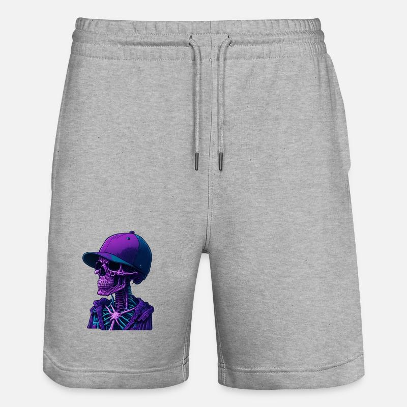Squelette avec casquette - Short de jogging bio TRAINER Stanley/Stella unisexe - gris chiné