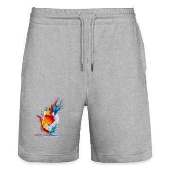 Cocktail - Short de jogging bio TRAINER Stanley/Stella unisexe - gris chiné - Devant - Nik (191cm) & Marisol (170cm)
