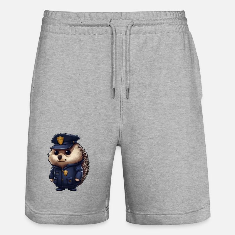 Igel Polizei - Stanley/Stella Unisex Bio Joggingshorts Trainer  - Grau meliert