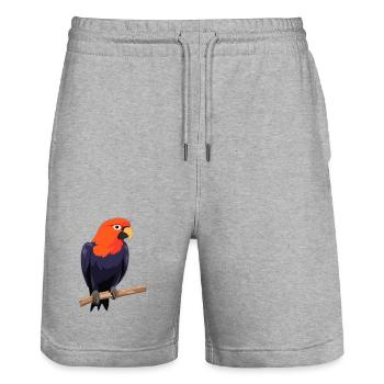 Papagei Vogel - Stanley/Stella Unisex Bio Joggingshorts Trainer  - Grau meliert - Vorne - Nik (191cm) & Marisol (170cm)