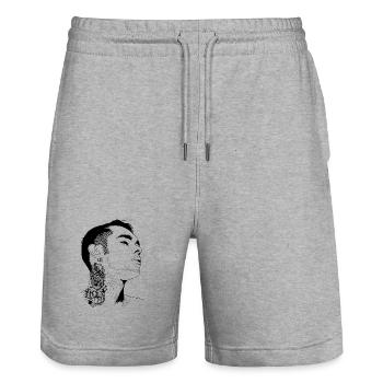 Tatouage Garçon Art Abstrait - Short de jogging bio TRAINER Stanley/Stella unisexe - gris chiné - Devant - Nik (191cm) & Marisol (170cm)