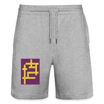 Crossword Puzzle Divers - Stanley/Stella Trainer Unisex Organic Jogging Shorts - heather grey - Front - Nik (191cm) & Marisol (170cm)