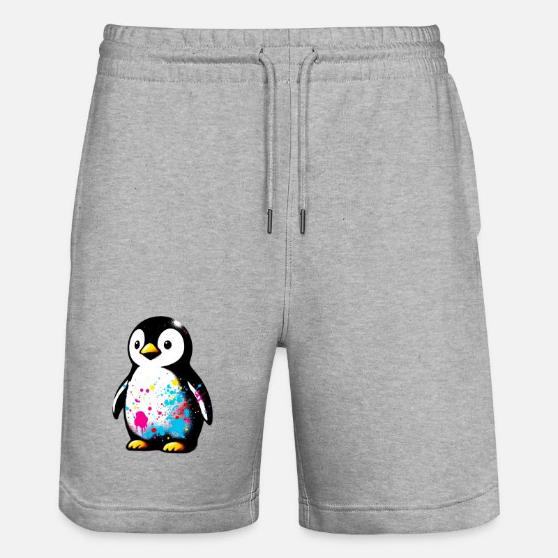 Pinguin - Stanley/Stella Unisex Bio Joggingshorts Trainer  - Grau meliert