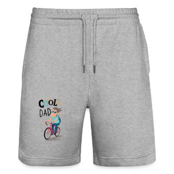 Cool Dad Radfahren - Stanley/Stella Unisex Bio Joggingshorts Trainer  - Grau meliert - Vorne - Nik (191cm) & Marisol (170cm)