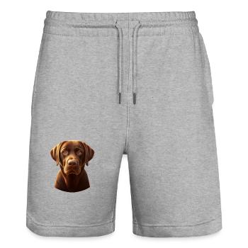 The beautiful brown Labrador 2.0 - Stanley/Stella Unisex Bio Joggingshorts Trainer  - Grau meliert - Vorne - Nik (191cm) & Marisol (170cm)