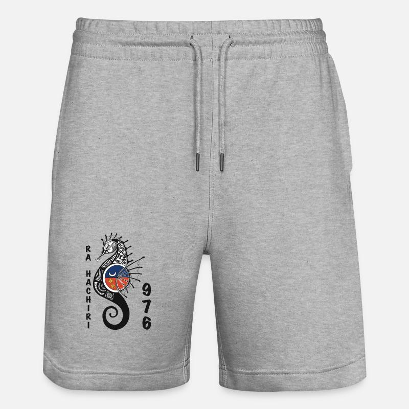 Hibiscus Seiche Turtle Illustration - Short de jogging bio TRAINER Stanley/Stella unisexe - gris chiné