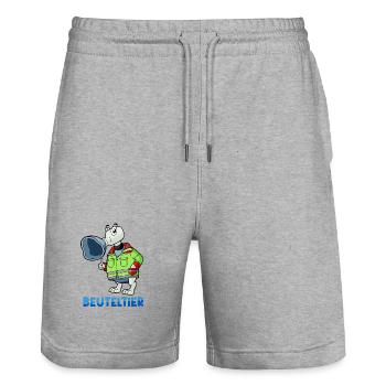 Beuteltier / Rettungsdienst & Anästhesie - Stanley/Stella Unisex Bio Joggingshorts Trainer  - Grau meliert - Vorne - Nik (191cm) & Marisol (170cm)