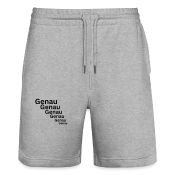 Genau - Stanley/Stella Unisex Bio Joggingshorts Trainer  - Grau meliert - Vorne - Nik (191cm) & Marisol (170cm)