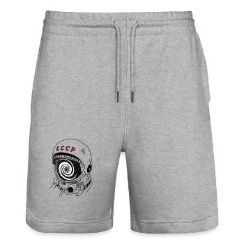 Rêve déçu de conquête spatiale - Short de jogging bio TRAINER Stanley/Stella unisexe - gris chiné - Devant - Nik (191cm) & Marisol (170cm)