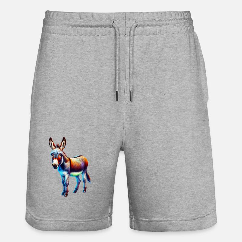 Mule âne - Short de jogging bio TRAINER Stanley/Stella unisexe - gris chiné