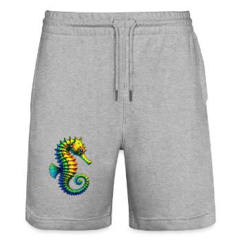 Hippocampe - Short de jogging bio TRAINER Stanley/Stella unisexe - gris chiné - Devant - Nik (191cm) & Marisol (170cm)
