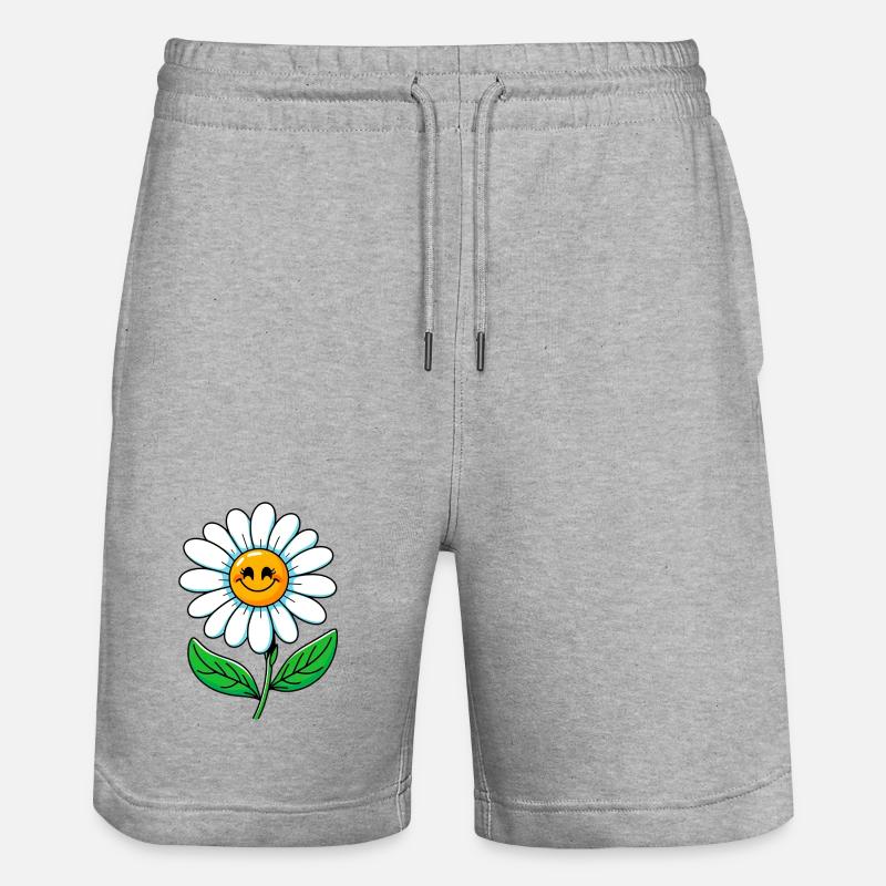 Gänseblümchen - Stanley/Stella Unisex Bio Joggingshorts Trainer  - Grau meliert