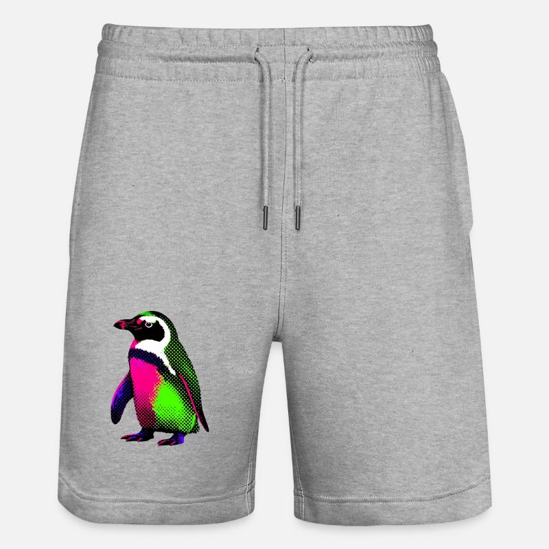 Penguin - Stanley/Stella Trainer Unisex Organic Jogging Shorts - heather grey