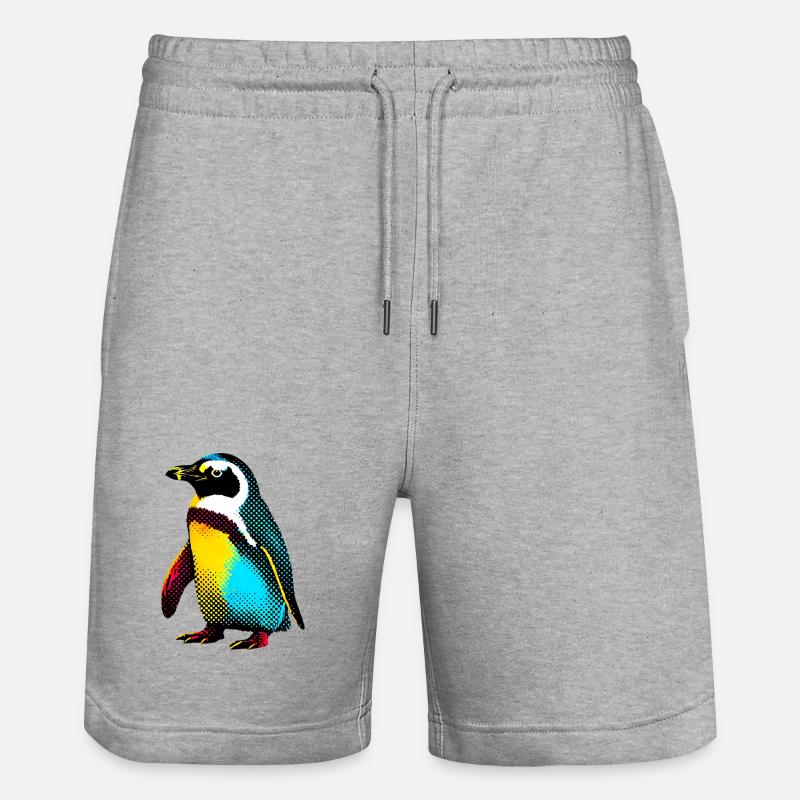 Penguin - Stanley/Stella Trainer Unisex Organic Jogging Shorts - heather grey
