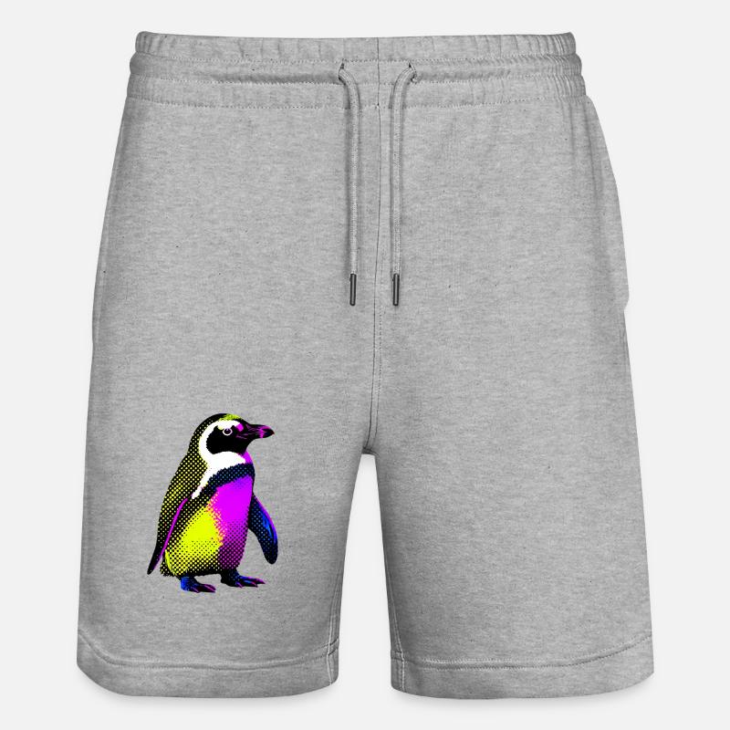 Penguin - Stanley/Stella Trainer Unisex Organic Jogging Shorts - heather grey