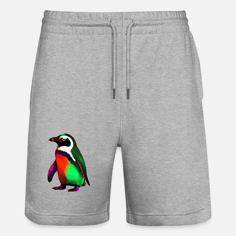 Penguin - Stanley/Stella Trainer Unisex Organic Jogging Shorts - heather grey
