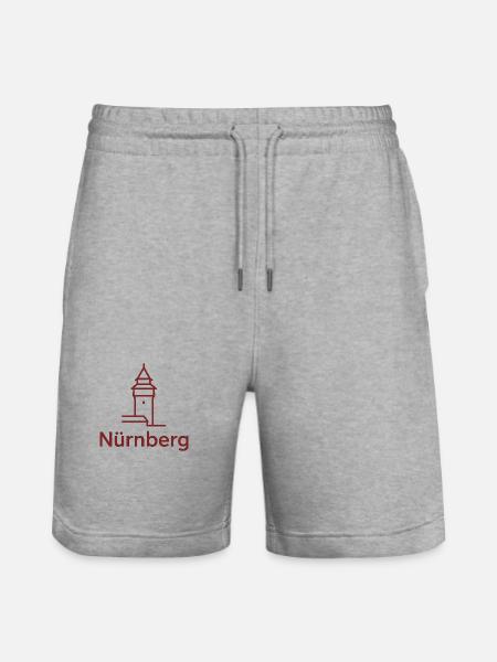 Nürnberg Turm Silhouette - Stanley/Stella Unisex Bio Joggingshorts Trainer - Grau meliert