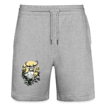Cerf - Short de jogging bio TRAINER Stanley/Stella unisexe - gris chiné - Devant - Nik (191cm) & Marisol (170cm)